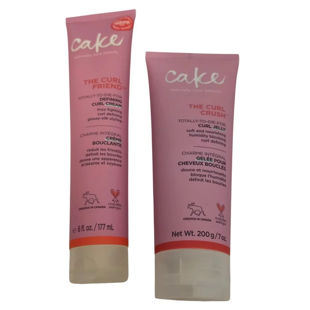 Cake Beauty The Curl Friend‎ Cream and The Curl Crush Jelly Set New